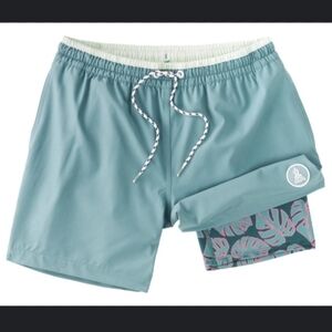 Chubbies Men's 'The Teal Breakers' 4'' Classic Lined Swim Trunks Shorts Size L